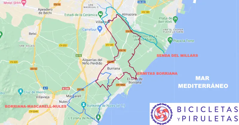 rutas en bici por la plana baixa